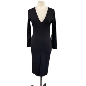 Stitch Fix DL Daily Look Classic Stretch Vee Neck Long Sleeve Dress SZ XL Black